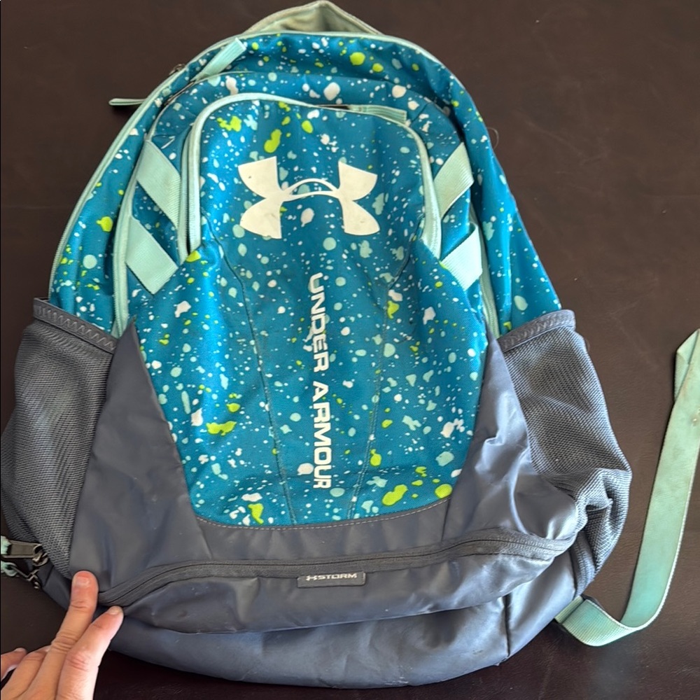 Under Armour Teal and Gray Speckled Backpack